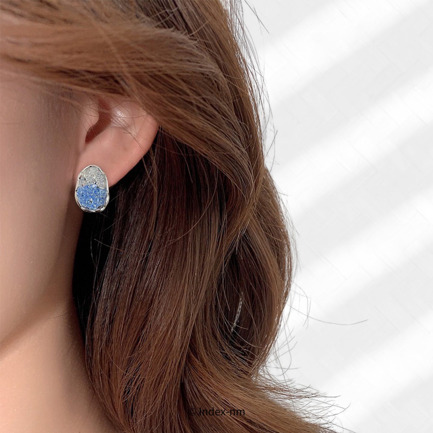 Two tone Gemstone Stud Earrings