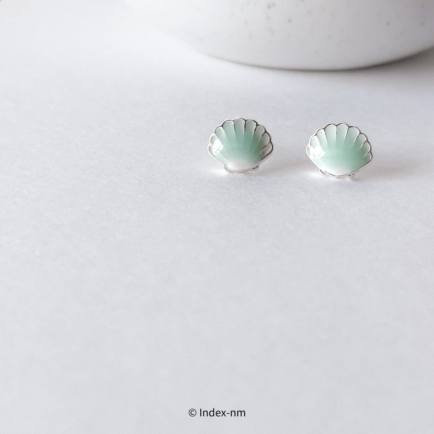 Tides | Mint Shell Studs