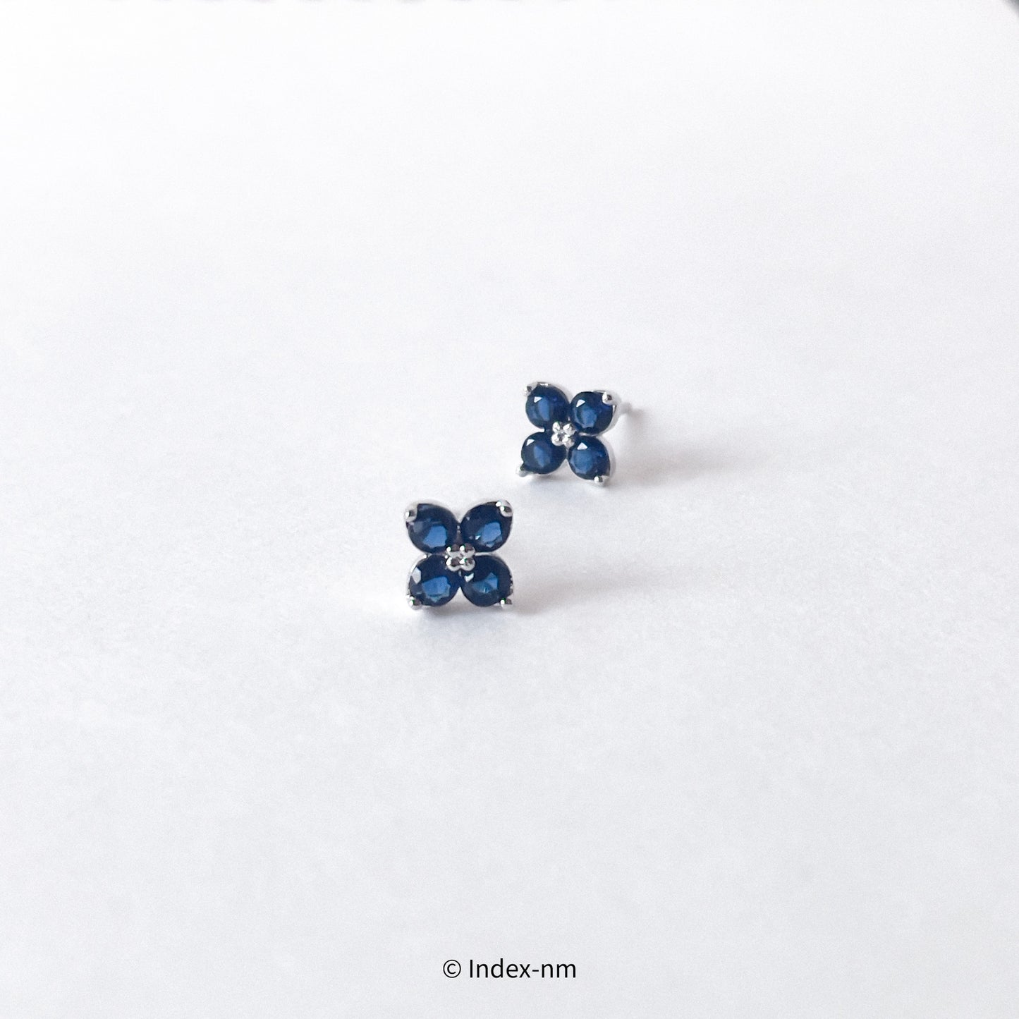 Indigo | Blue Floral Studs