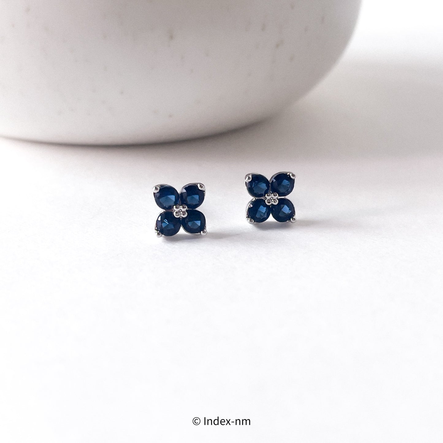 Indigo | Blue Floral Studs