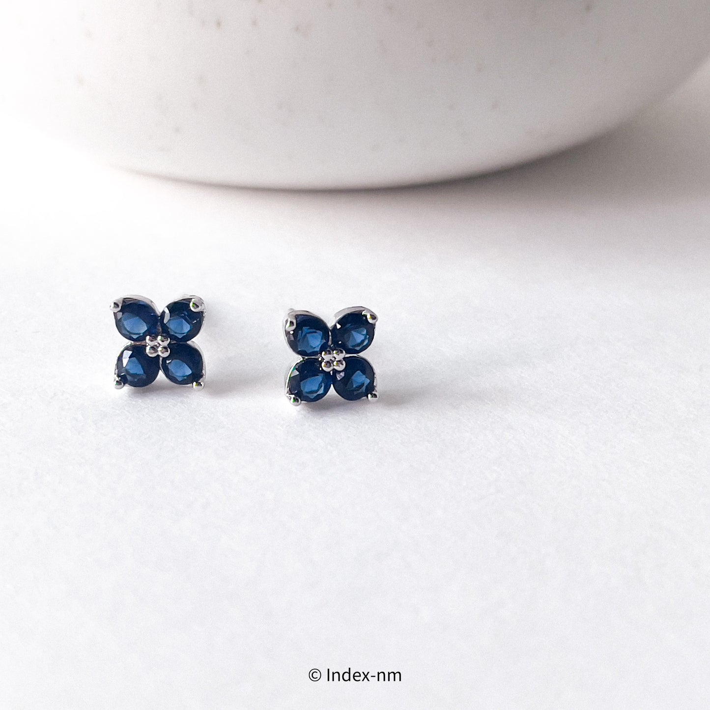 Indigo | Blue Floral Studs