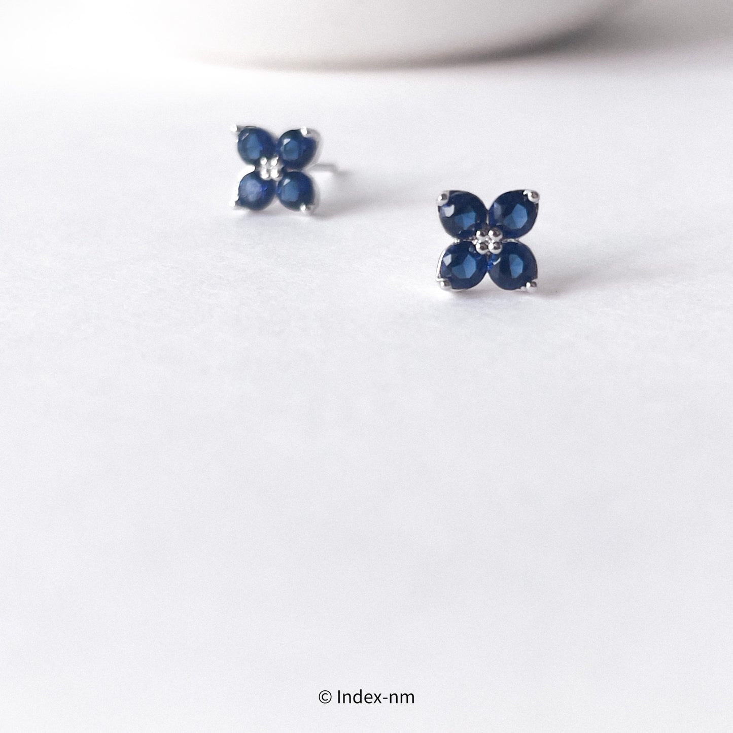 Indigo | Blue Floral Studs