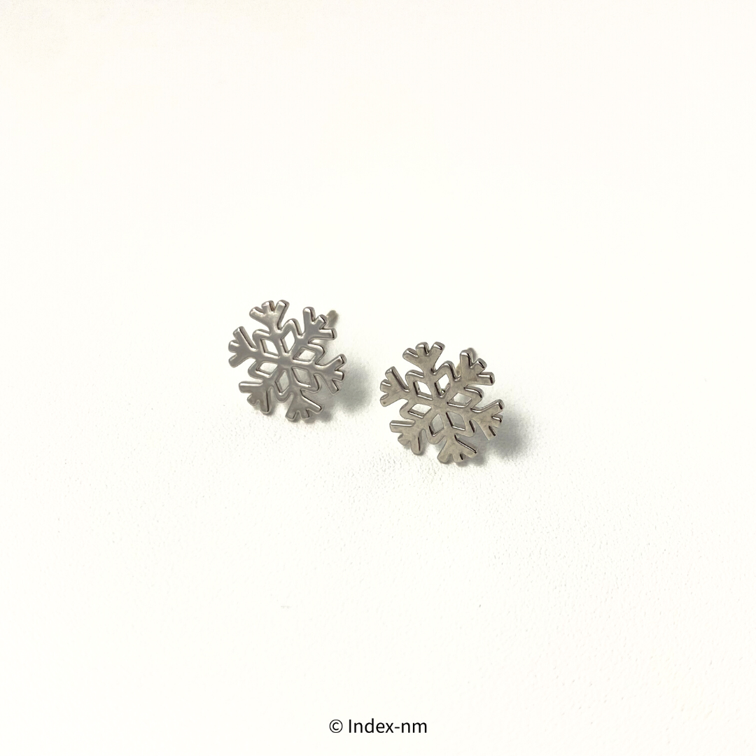 金色銀色雪花耳環