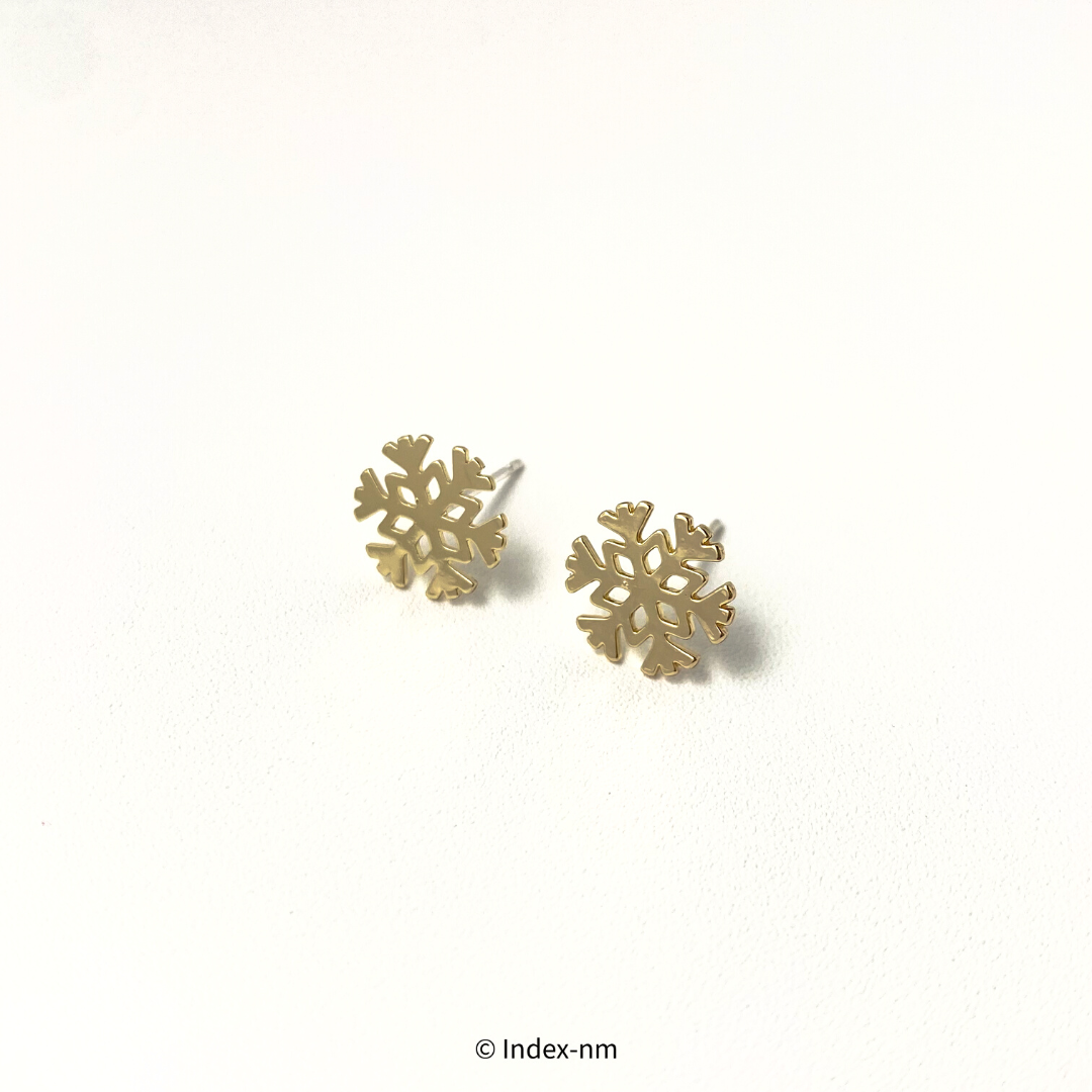 金色銀色雪花耳環