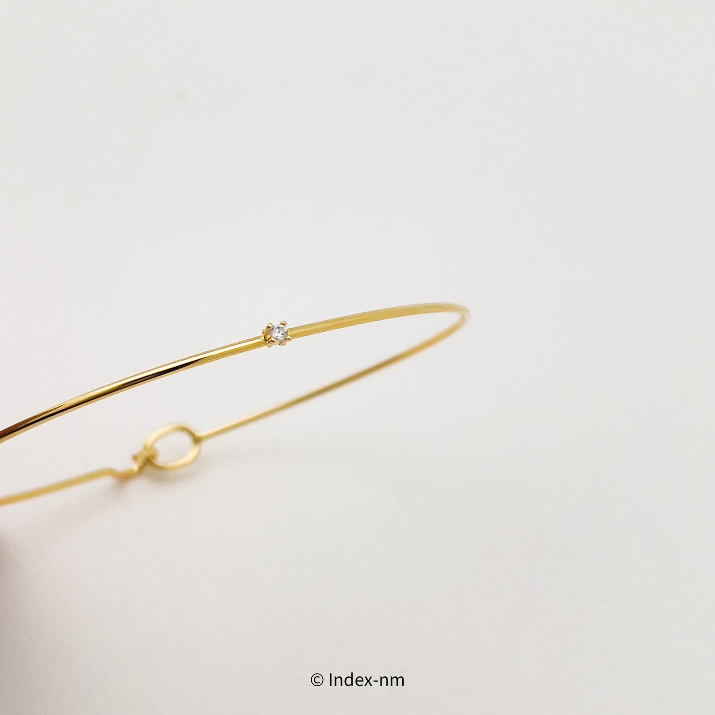 Simple Gold Charm Silver Stack Bracelet