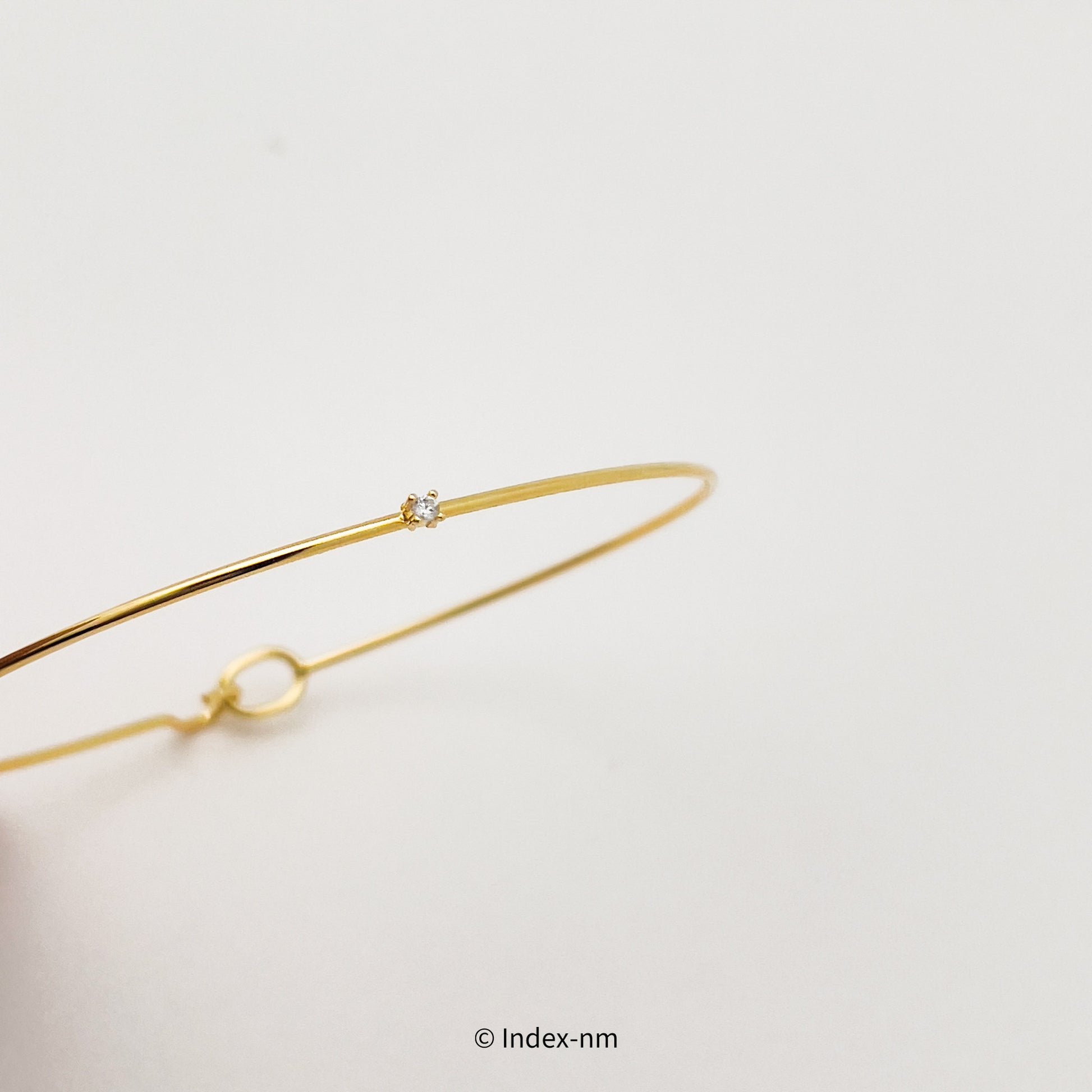 Simple Gold Charm Silver Stack Bracelet