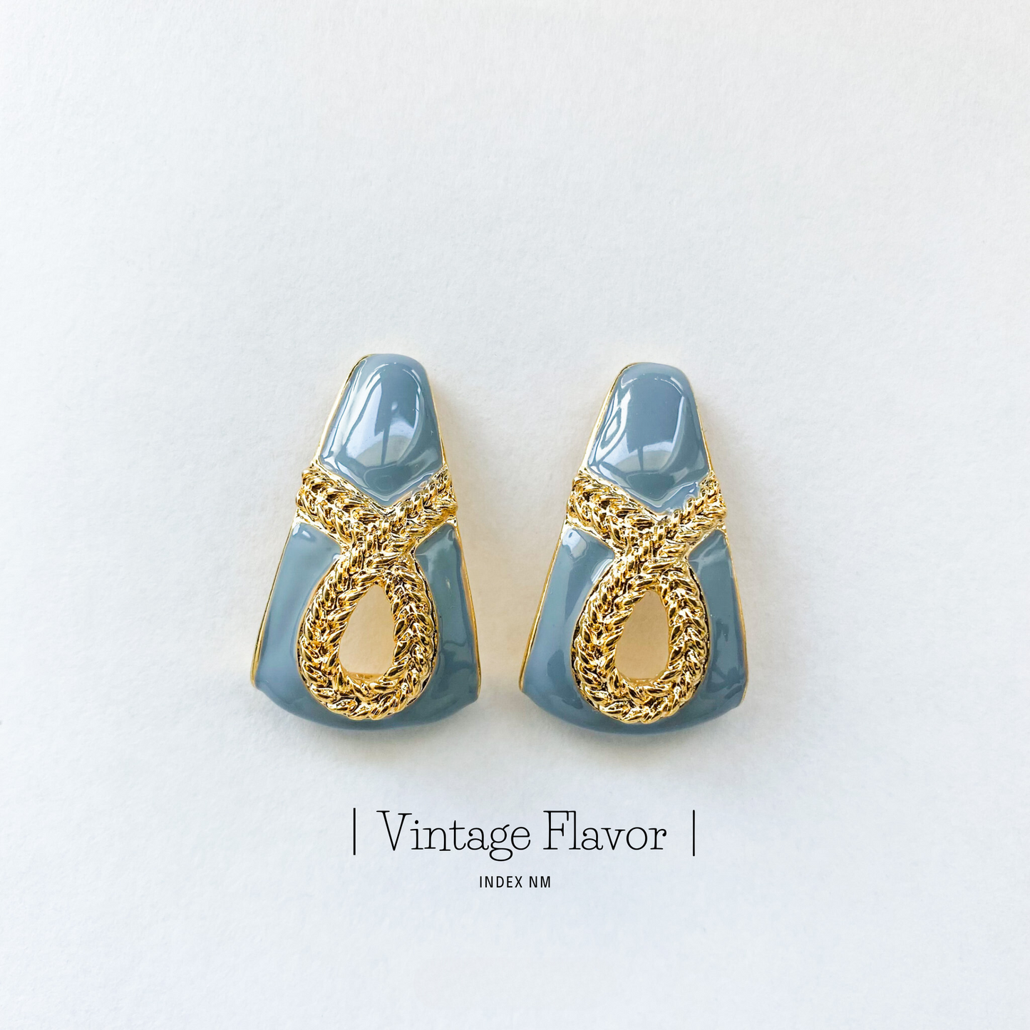 Dignity | Blue Enamel Ribbon Studs