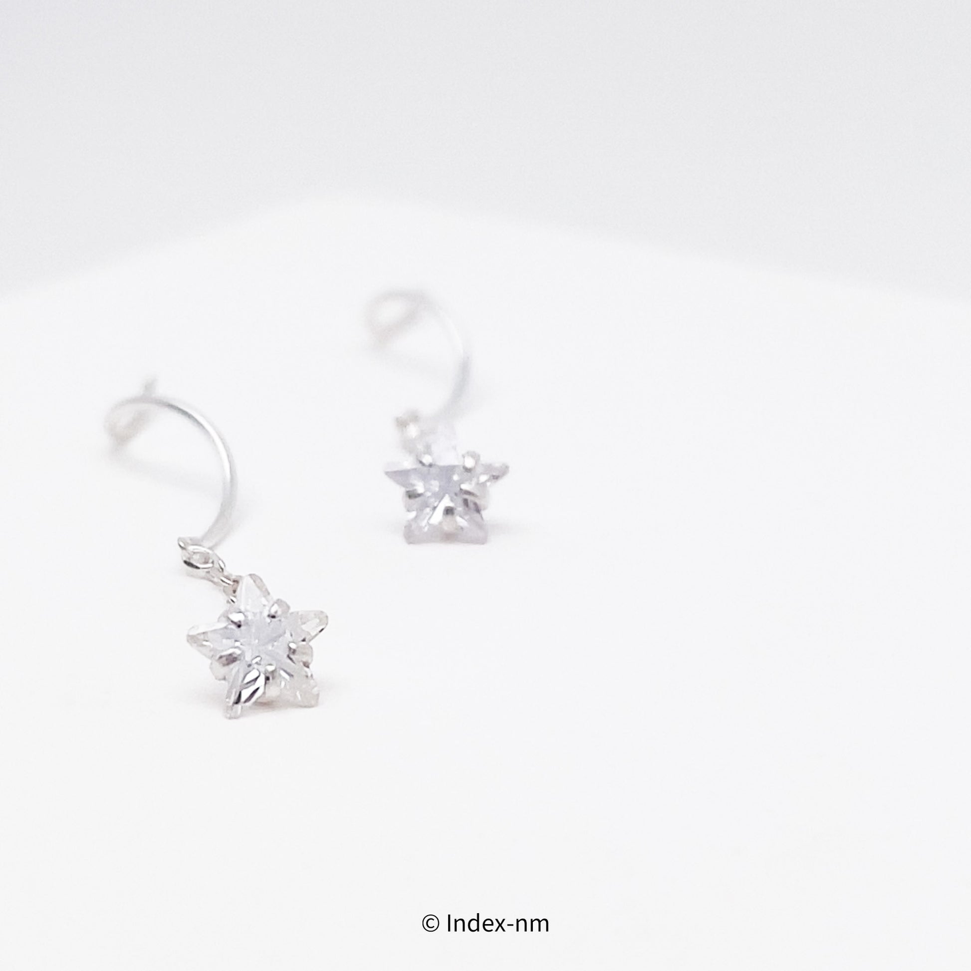 Dainty Simple Silver Stars Threader Earrings