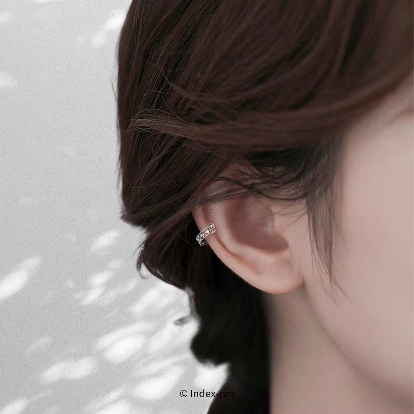 Silver Gemstone Openwork Two-Way Wearing Earrings