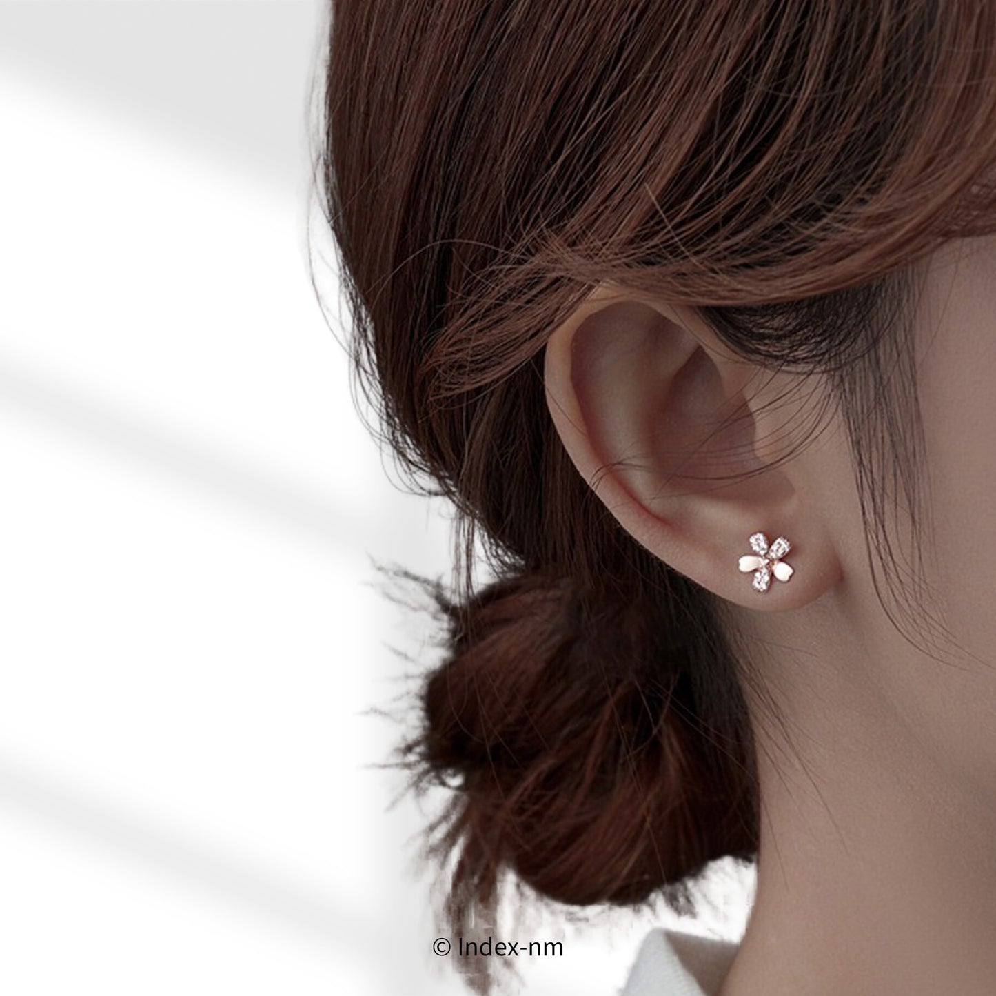 Tiny Rose Gold Flower Stud Earrings