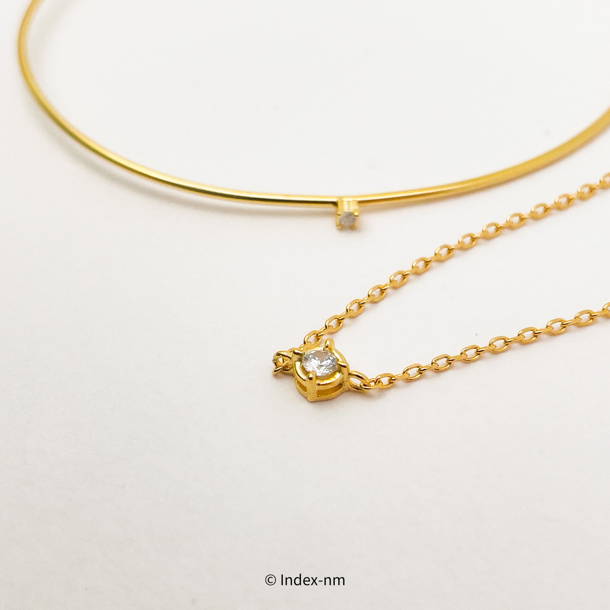 Simple Gold Charm Silver Stack Bracelet