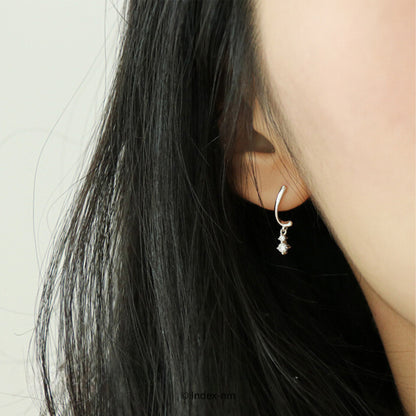 Dainty Simple Sterling Silver Drop Earrings