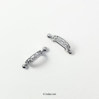 Silver Gemstone Openwork Two-Way Wearing Earrings