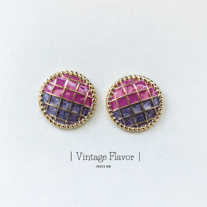 Girly | Pink & Purple Round Studs