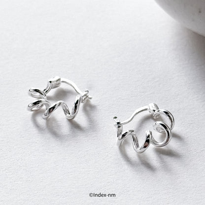 Pause | Silver Swirl Hoops