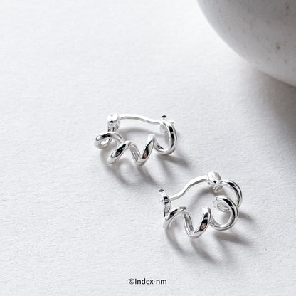 Pause | Silver Swirl Hoops