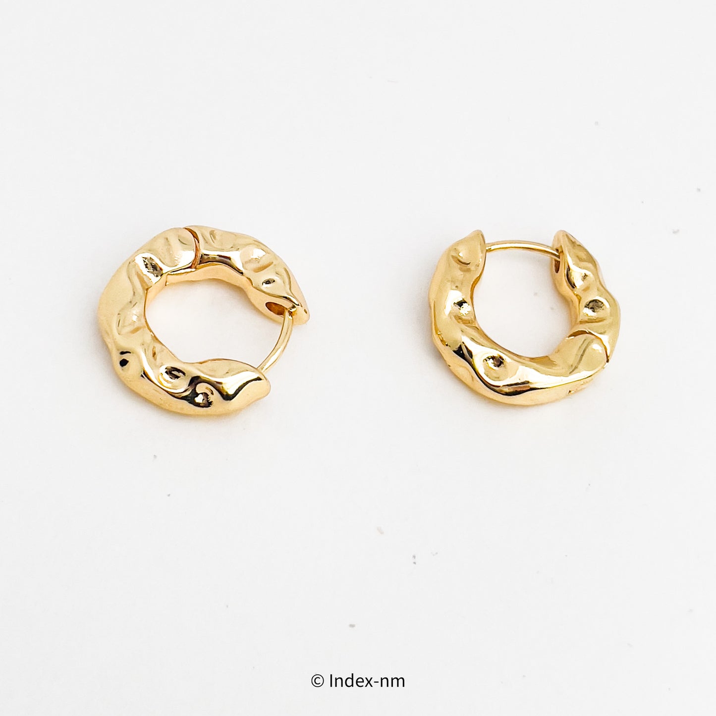 Gold texture Hoop Clip-on Earrings