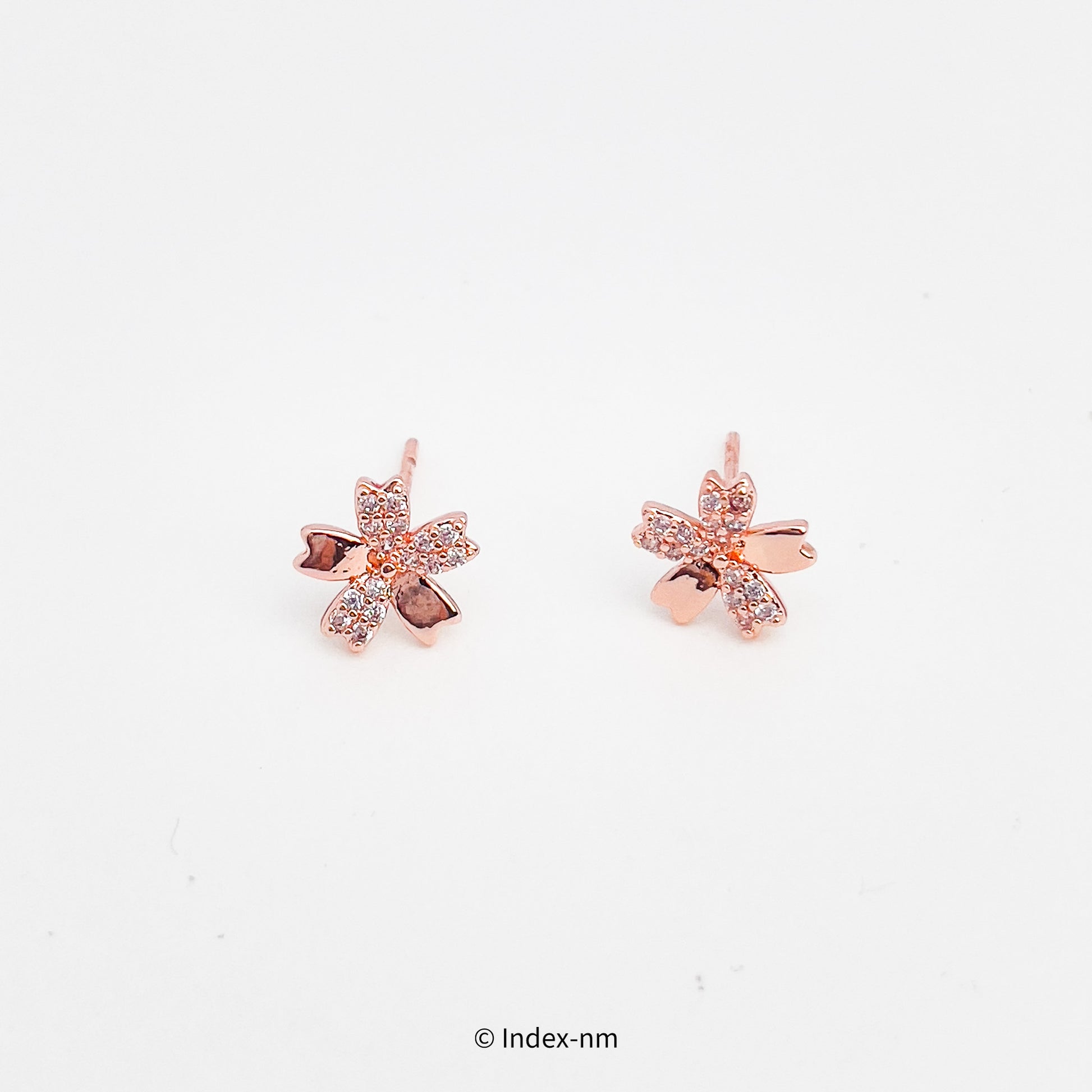 Tiny Rose Gold Flower Stud Earrings