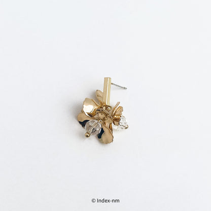 金色束花垂式耳環