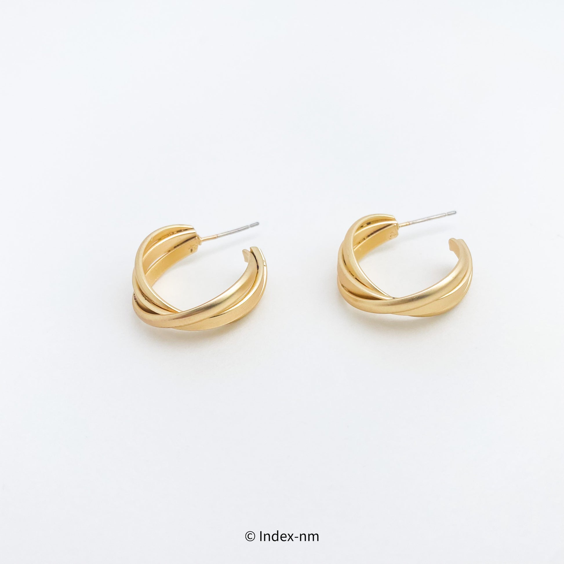 Gold Texture Semi-Hoop Earrings