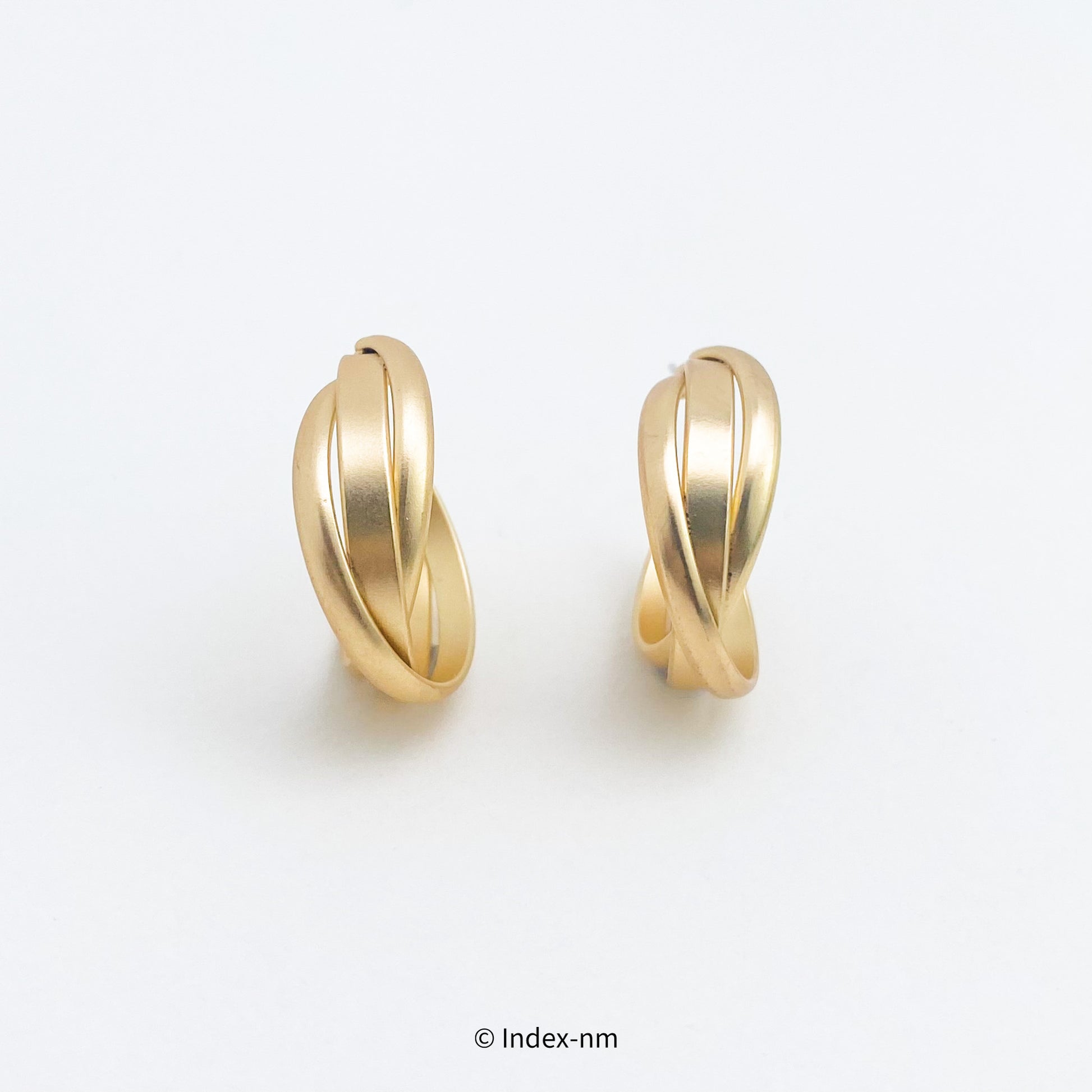 Gold Texture Semi-Hoop Earrings