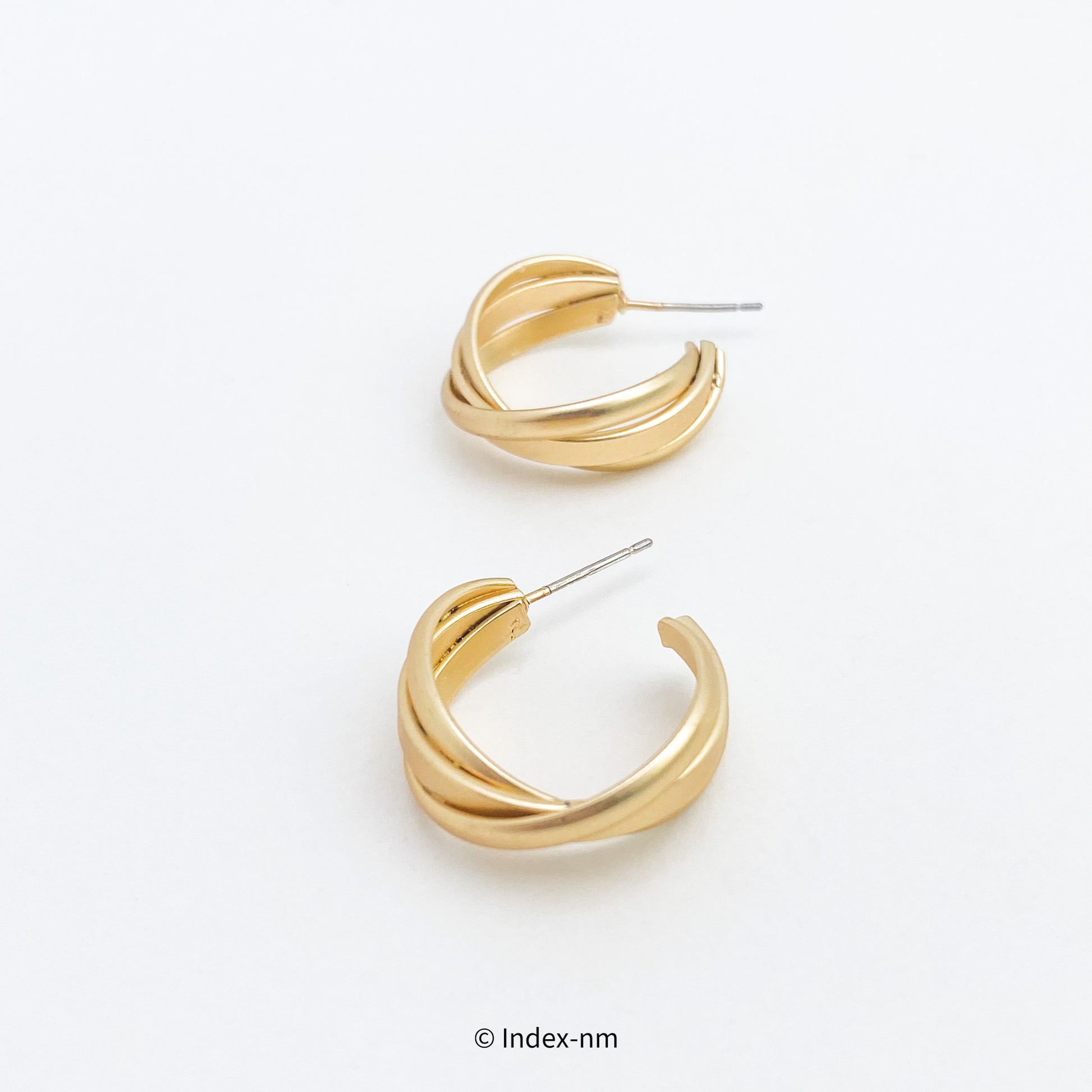 Gold Texture Semi-Hoop Earrings