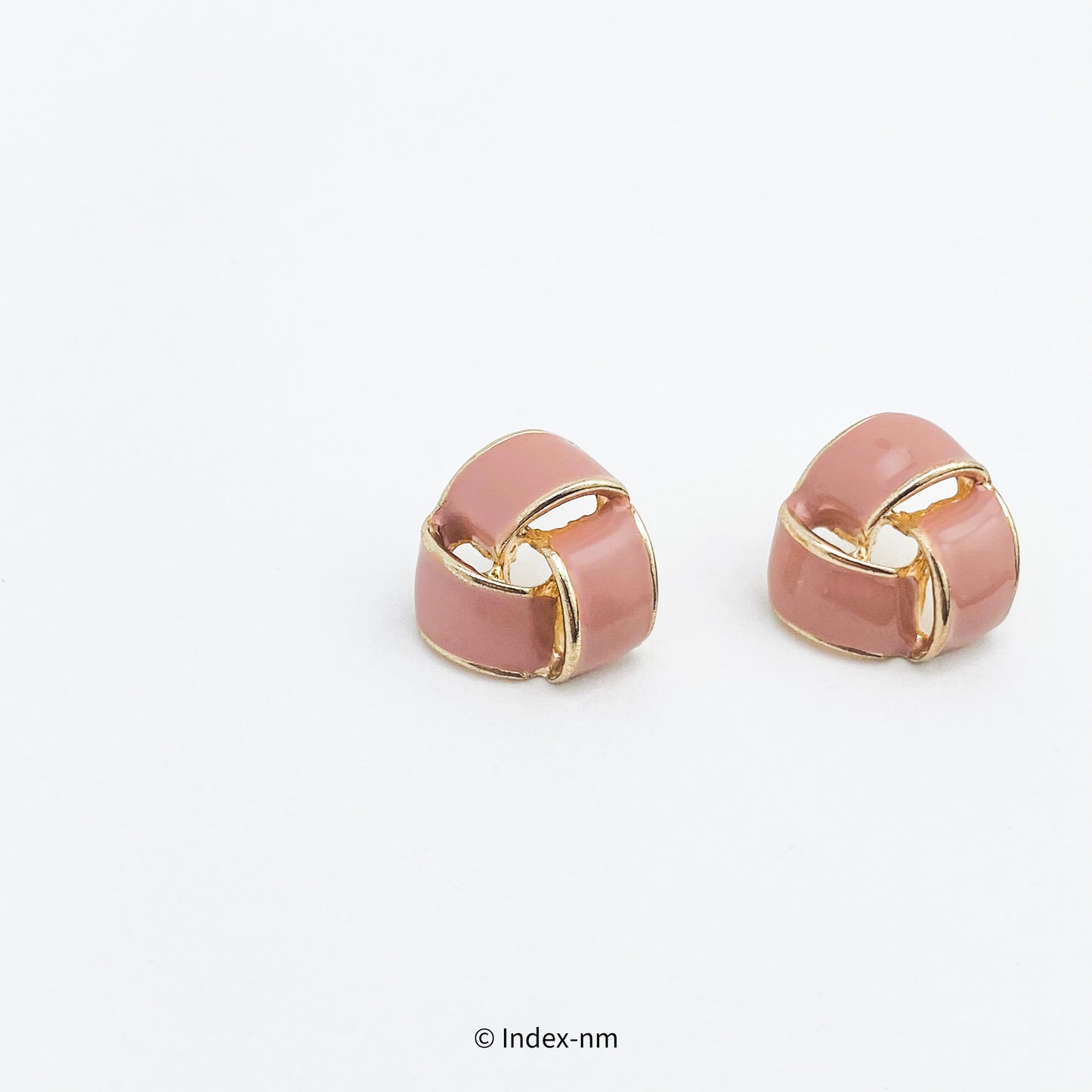 粉紅色滴油銀針耳環