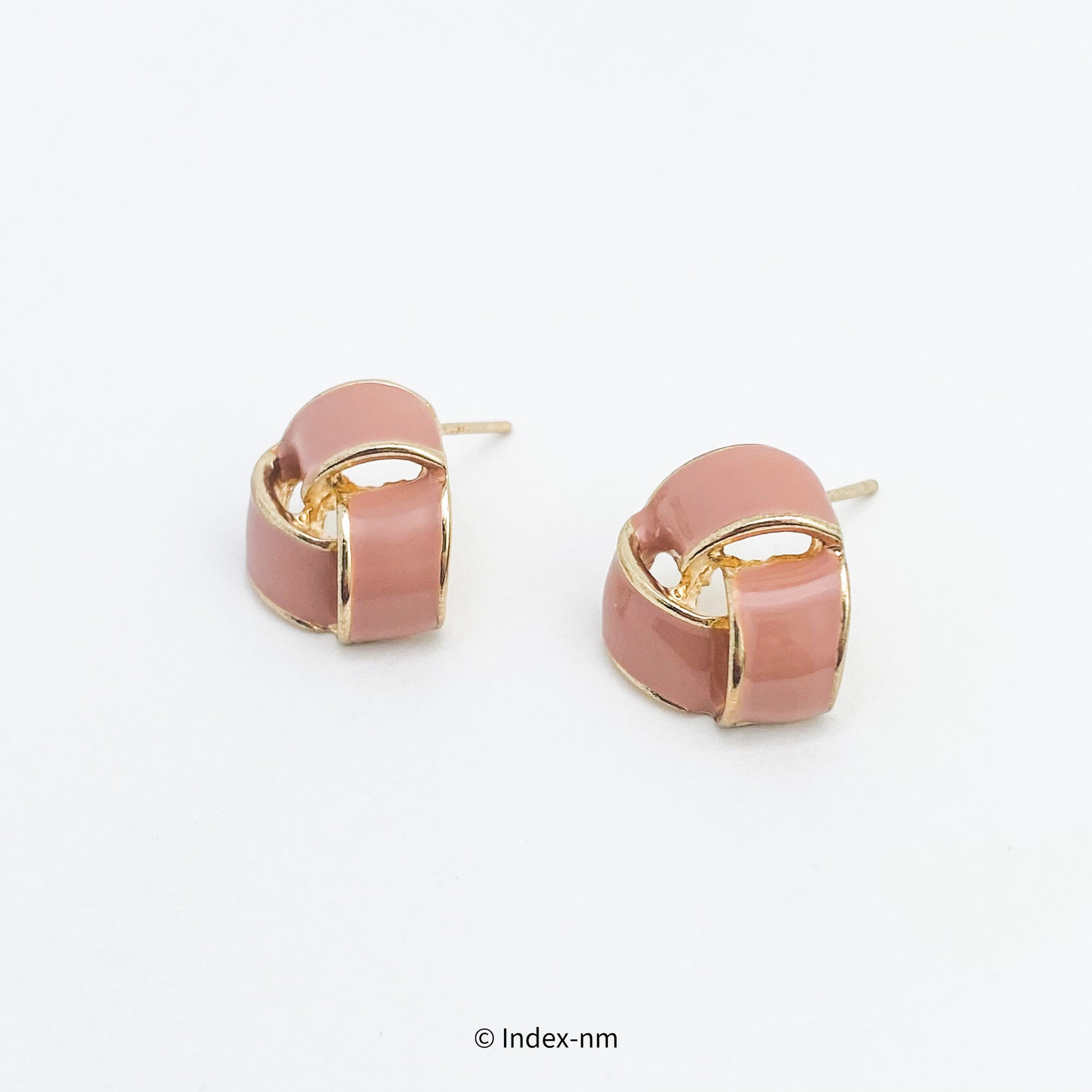 粉紅色滴油銀針耳環