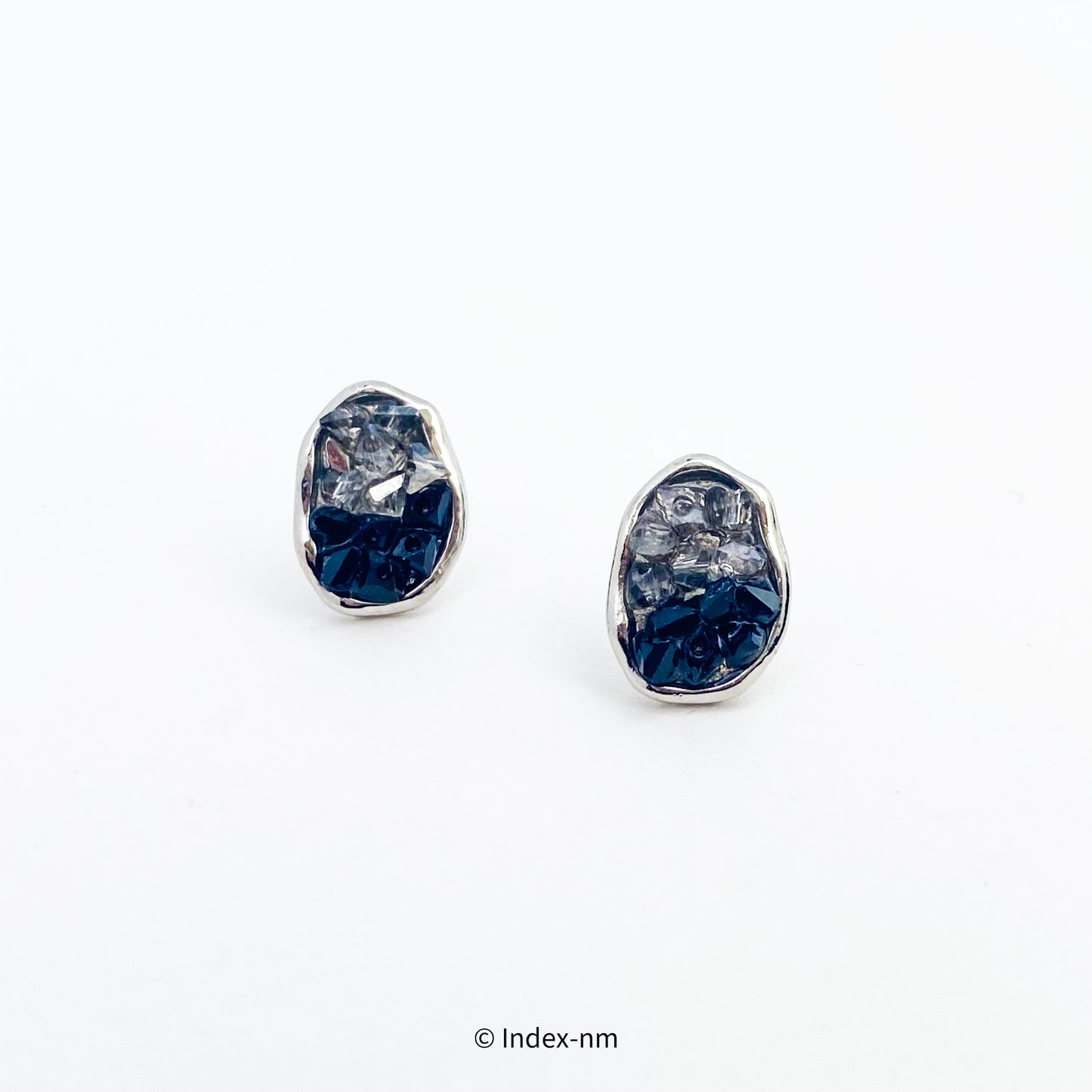 Two tone Gemstone Stud Earrings