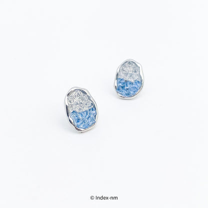 Two tone Gemstone Stud Earrings