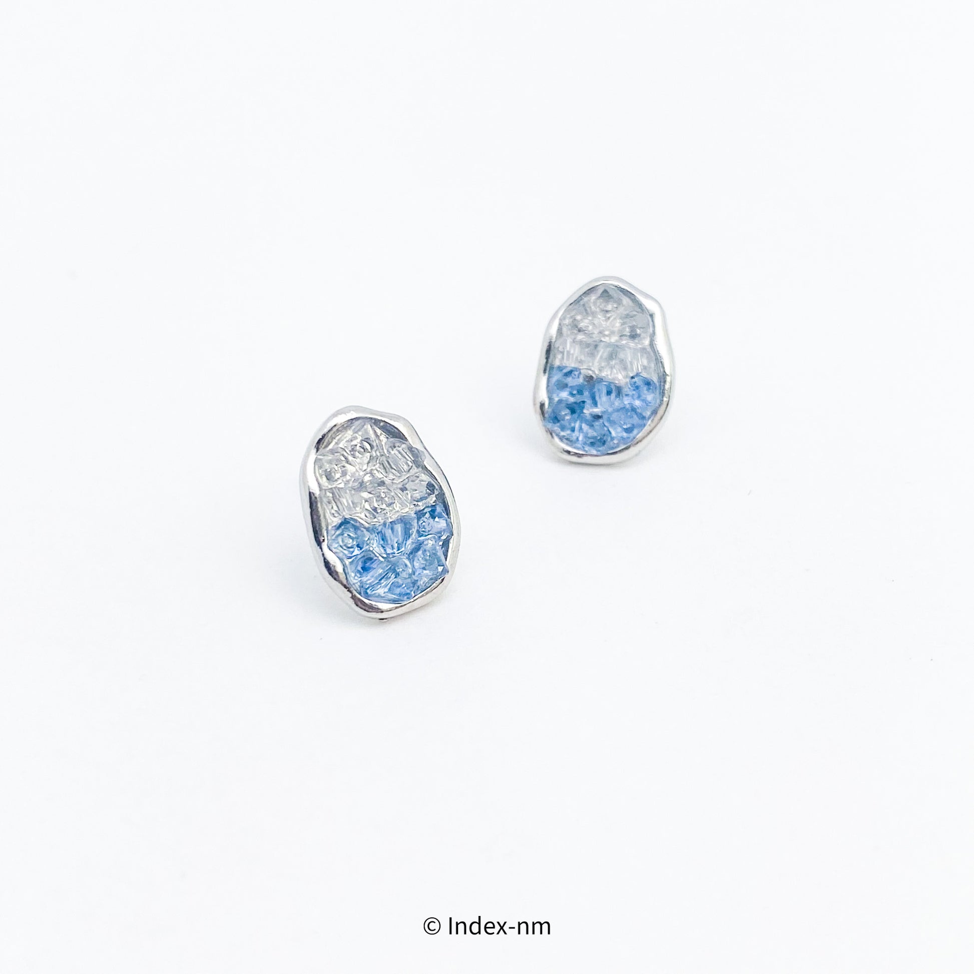 Two tone Gemstone Stud Earrings