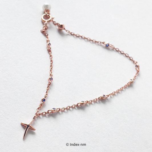 Rosanne  | Rose Gold Blue Stone Bracelet