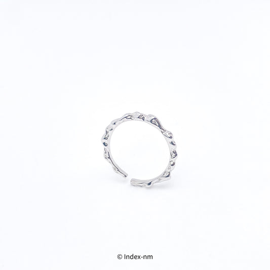 Simple Sterling Silver Texture Adjustable Ring