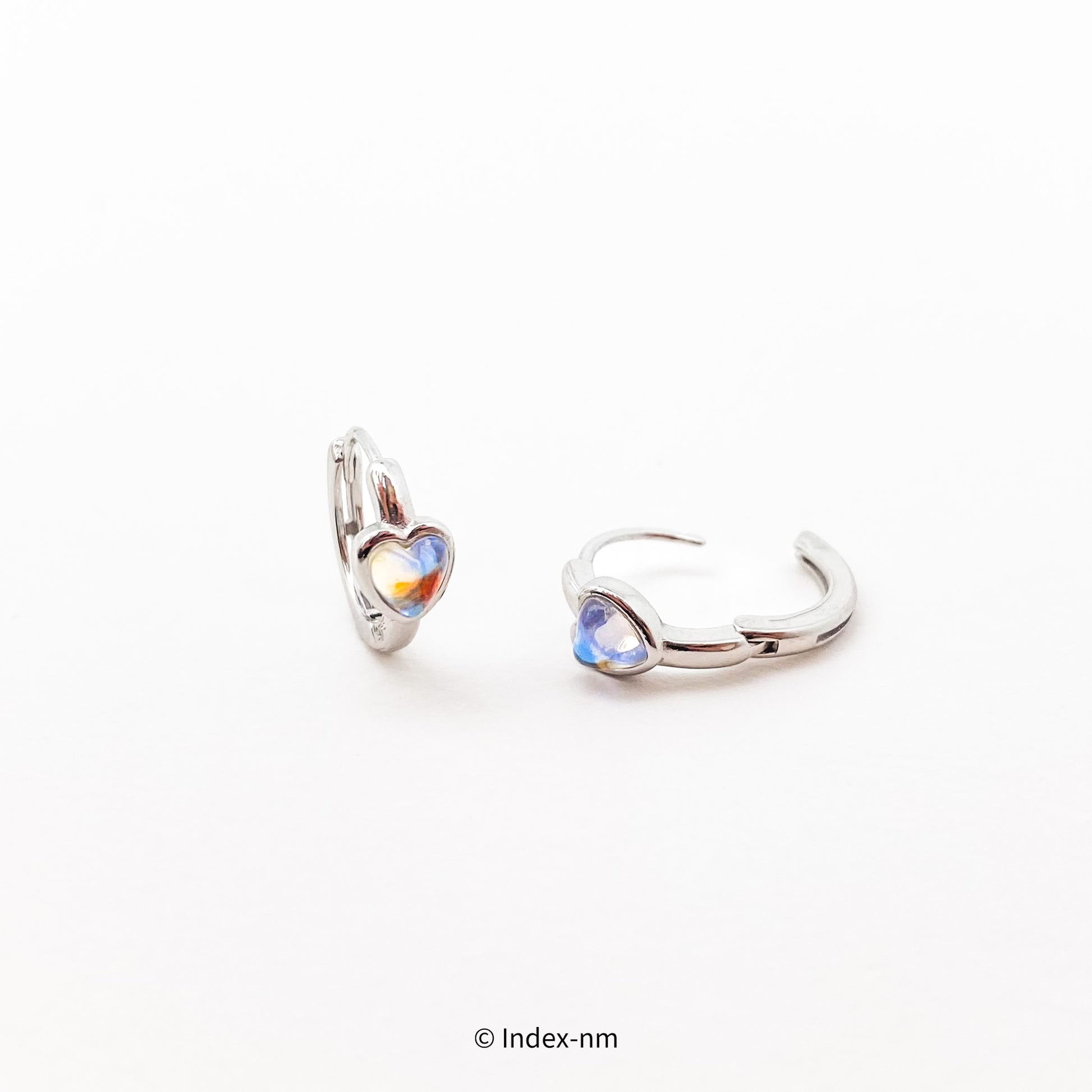 Moonstone Heart Shape Clip-on Earrings