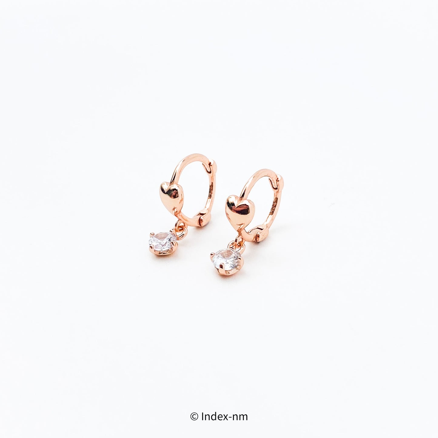 Tiny Rose Gold Sterling Silver Heart Clip-on Earrings 