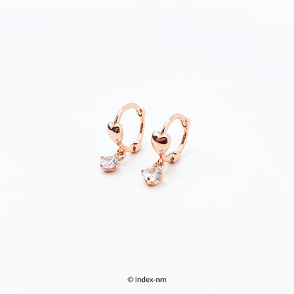 Tiny Rose Gold Sterling Silver Heart Clip-on Earrings 