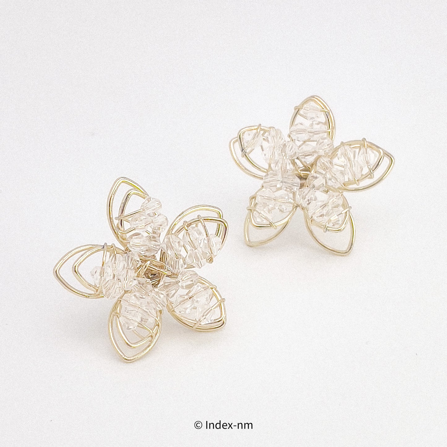 Gold Openwork Flower Stud Earrings