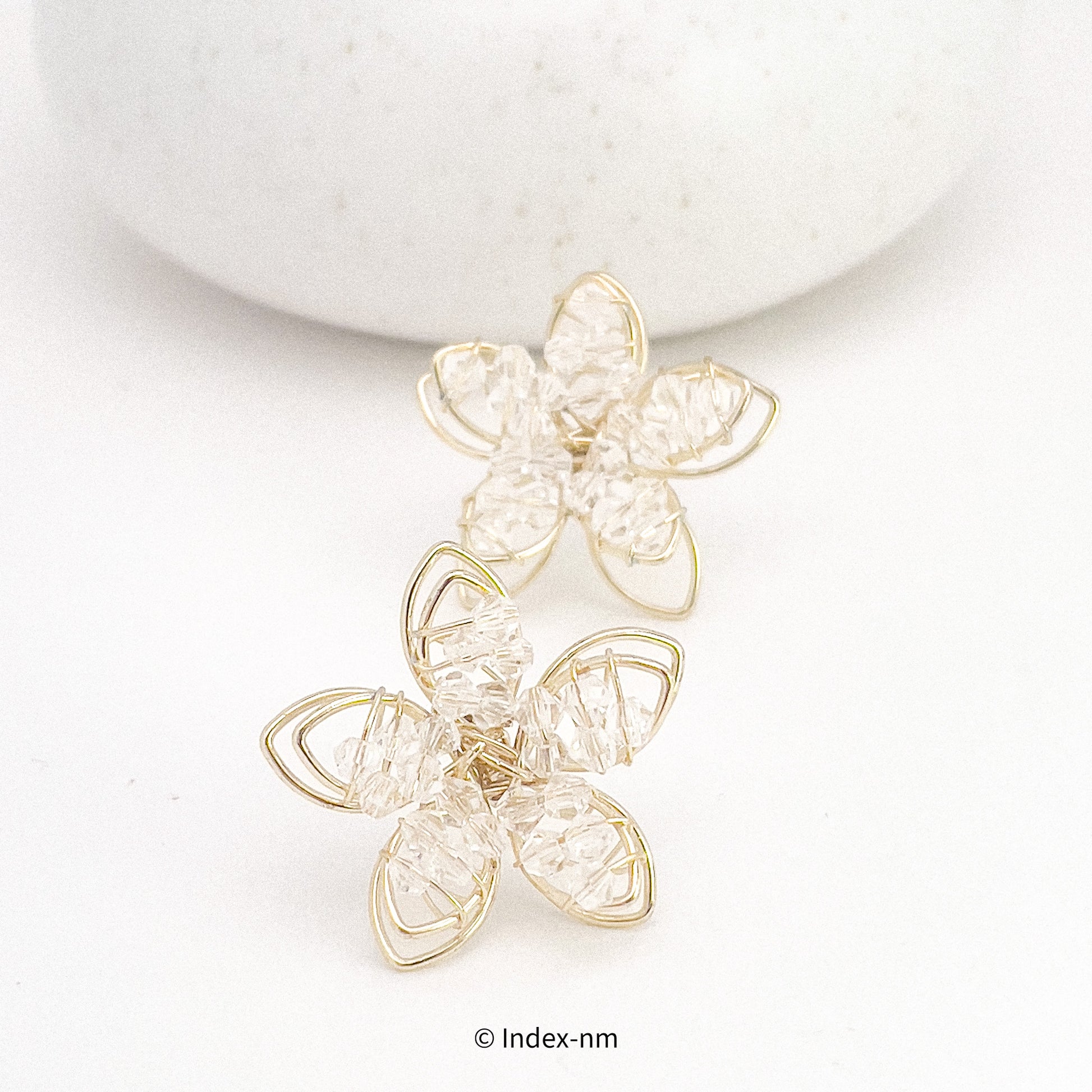 Gold Openwork Flower Stud Earrings