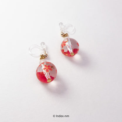 Pink Cherry Blossoms Flower Drop Earrings/ Ear Clip