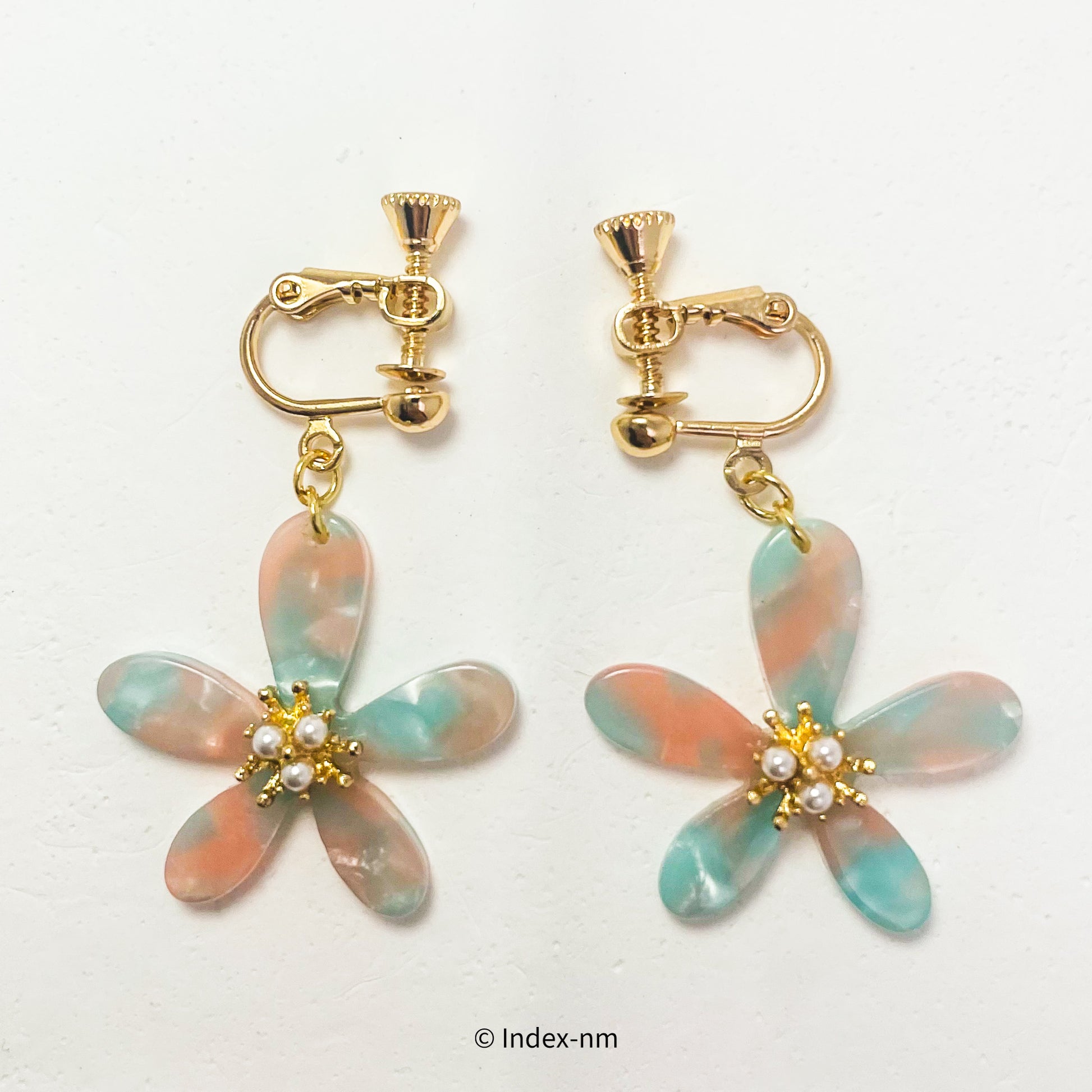 Summer Colorful Flower Drop Earrings / Ear Clip