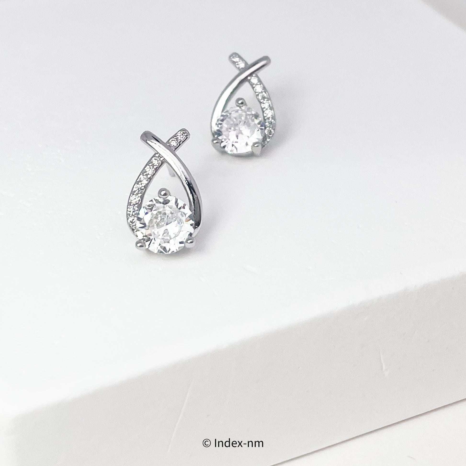 Elegant Large Gemstone Silver Stud Earrings