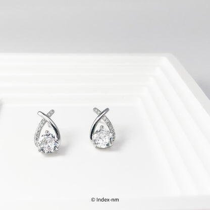 Elegant Large Gemstone Silver Stud Earrings