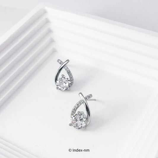 Elegant Large Gemstone Silver Stud Earrings