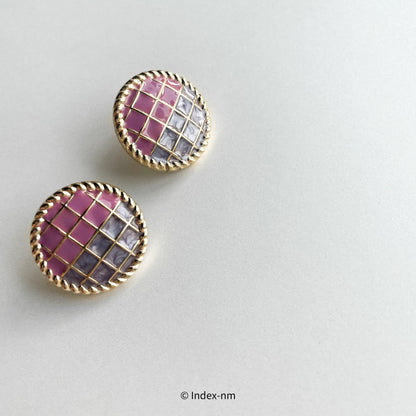 Girly | Pink & Purple Round Studs