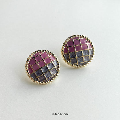 Girly | Pink & Purple Round Studs