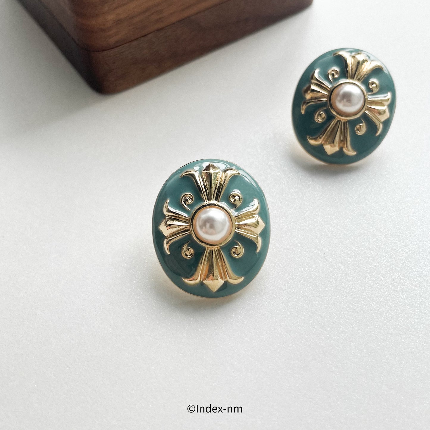 Cruciform | Green Cross Studs