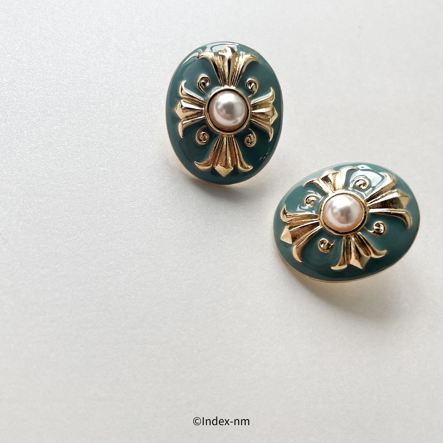 Cruciform | Green Cross Studs