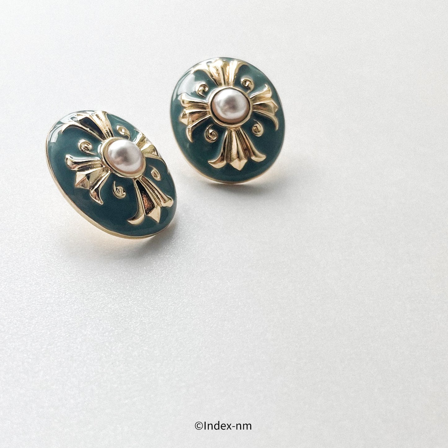 Cruciform | Green Cross Studs