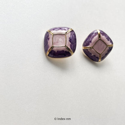 Lilac | Purple Layer Square Studs