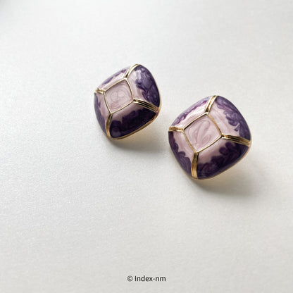 Lilac | Purple Layer Square Studs